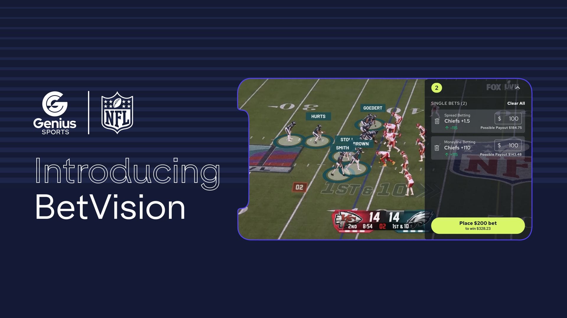 Genius Sports launches BetVision, an immersive sports betting experience including NFL live game video